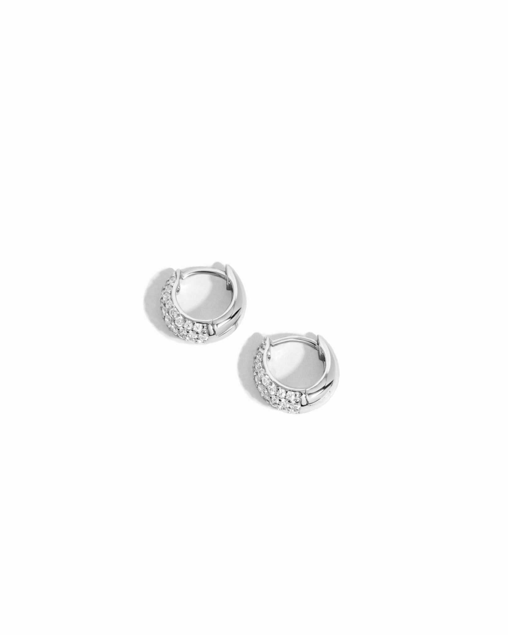 10mm Pave Basket Huggies - AYUNA