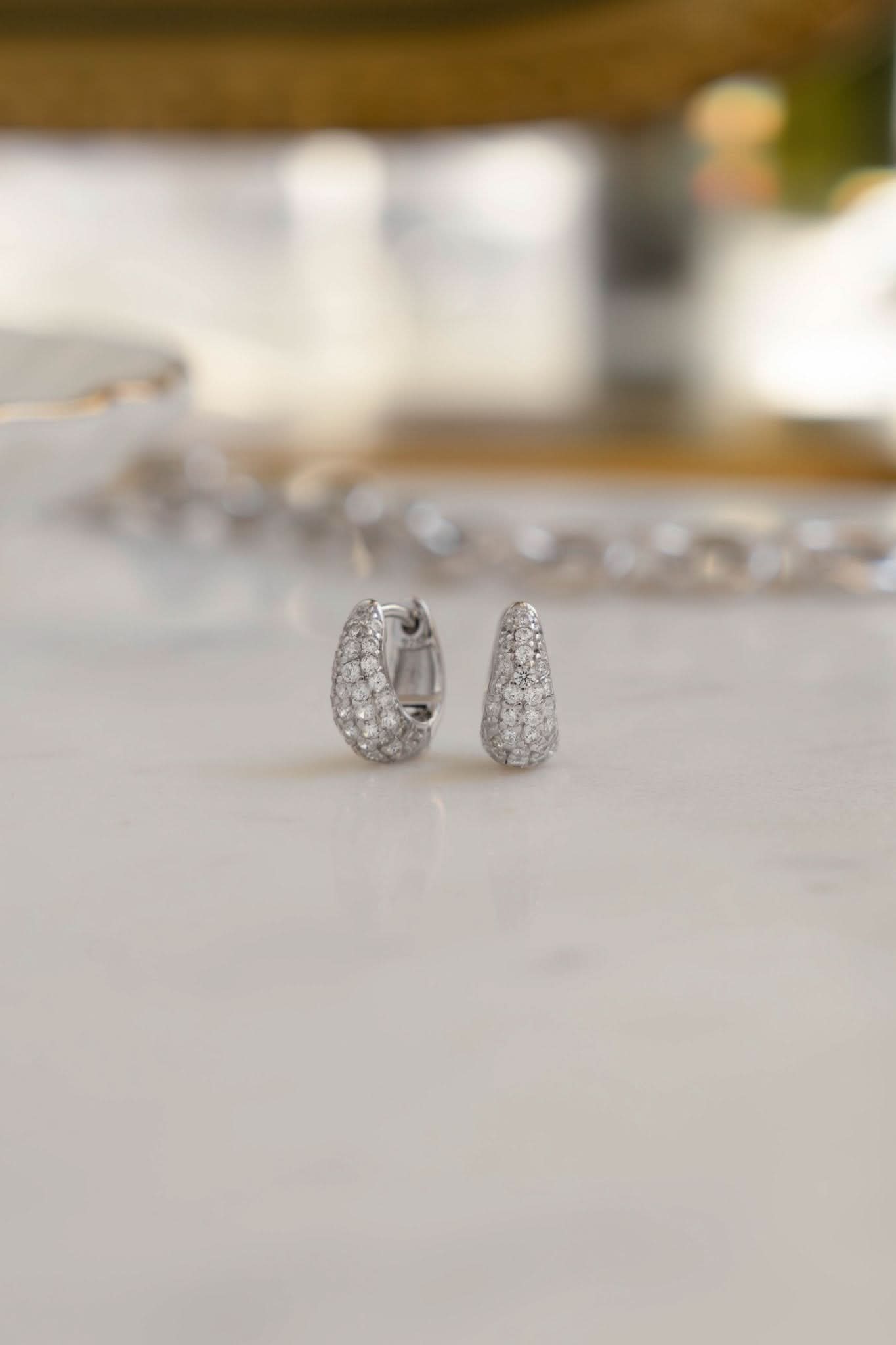 10mm Pave Basket Huggies - AYUNA