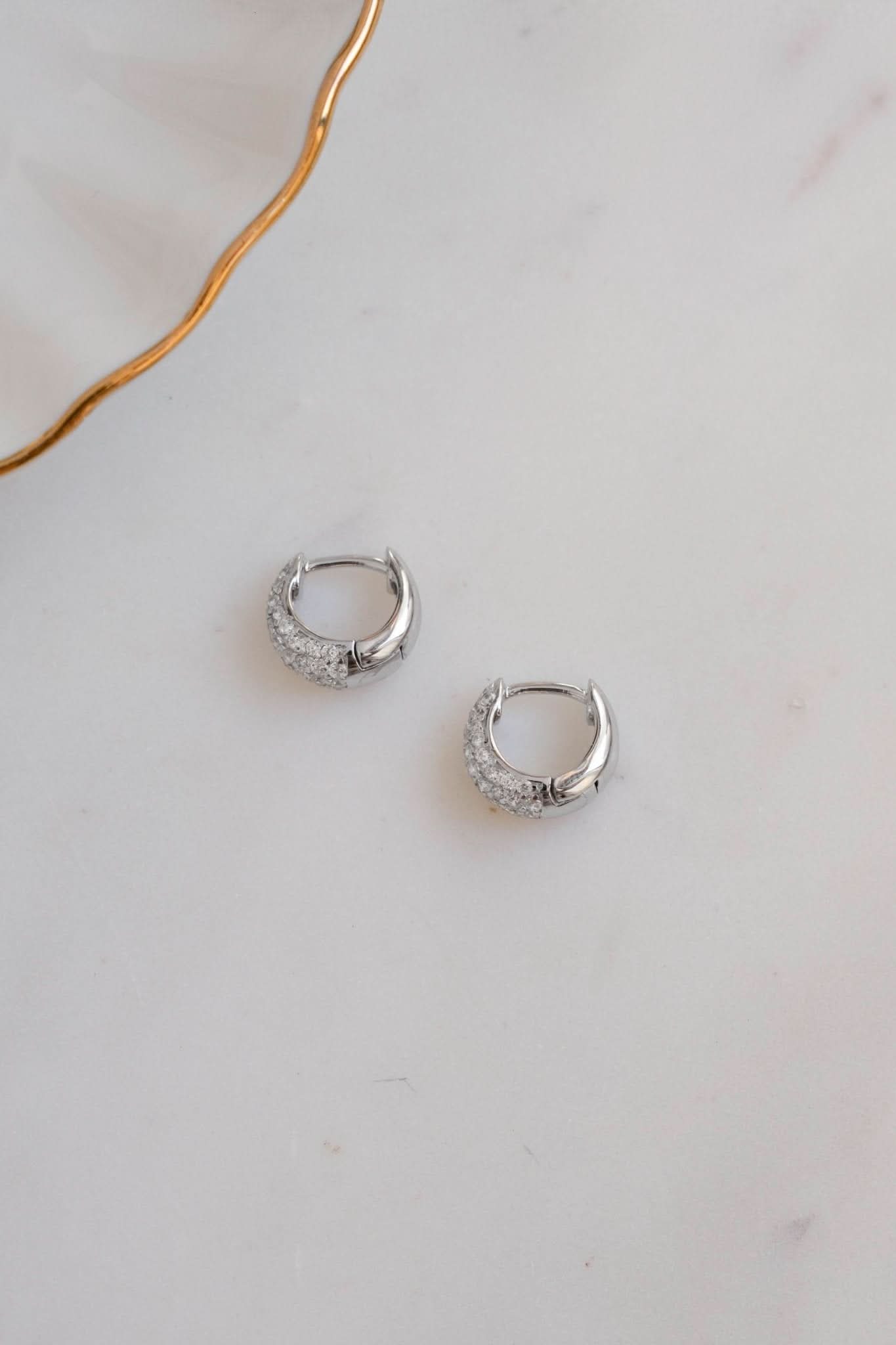 10mm Pave Basket Huggies - AYUNA