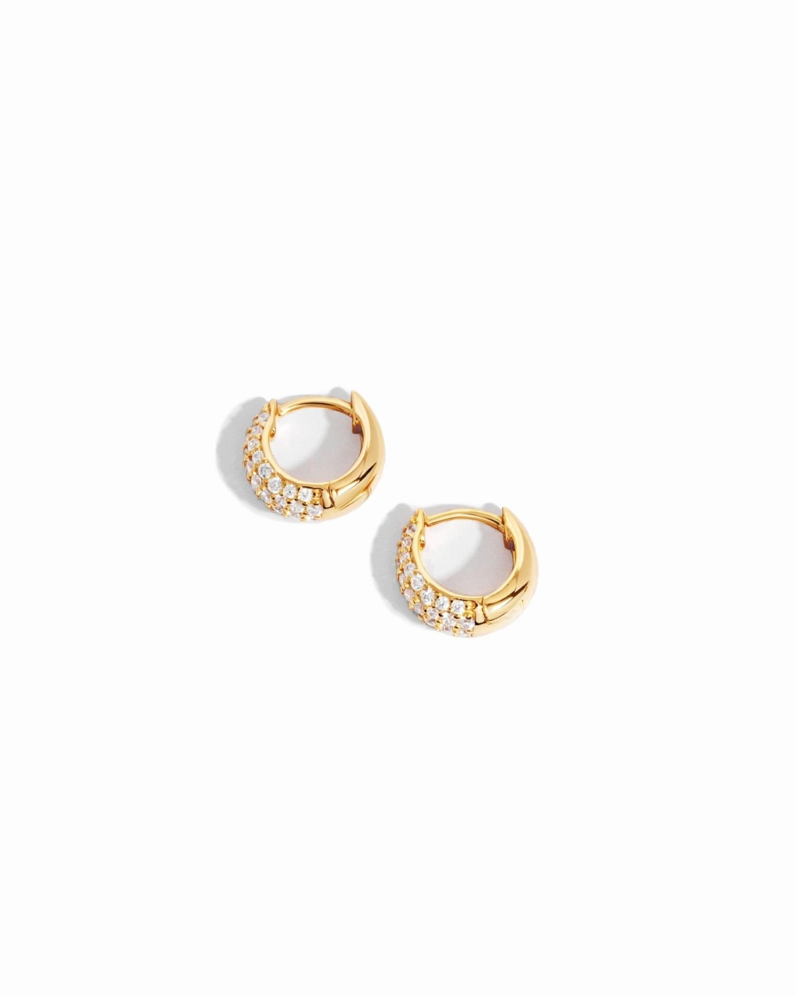 10mm Pave Basket Huggies - AYUNA