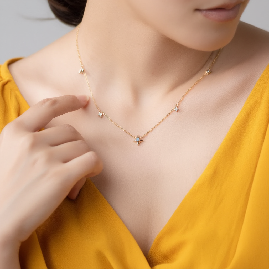 Dainty Necklace with Stars