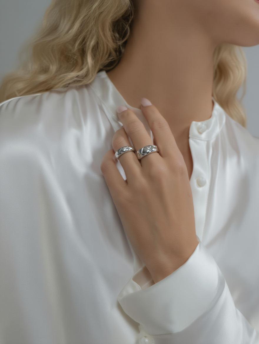 Aubrey Thick Band Ring - Silver