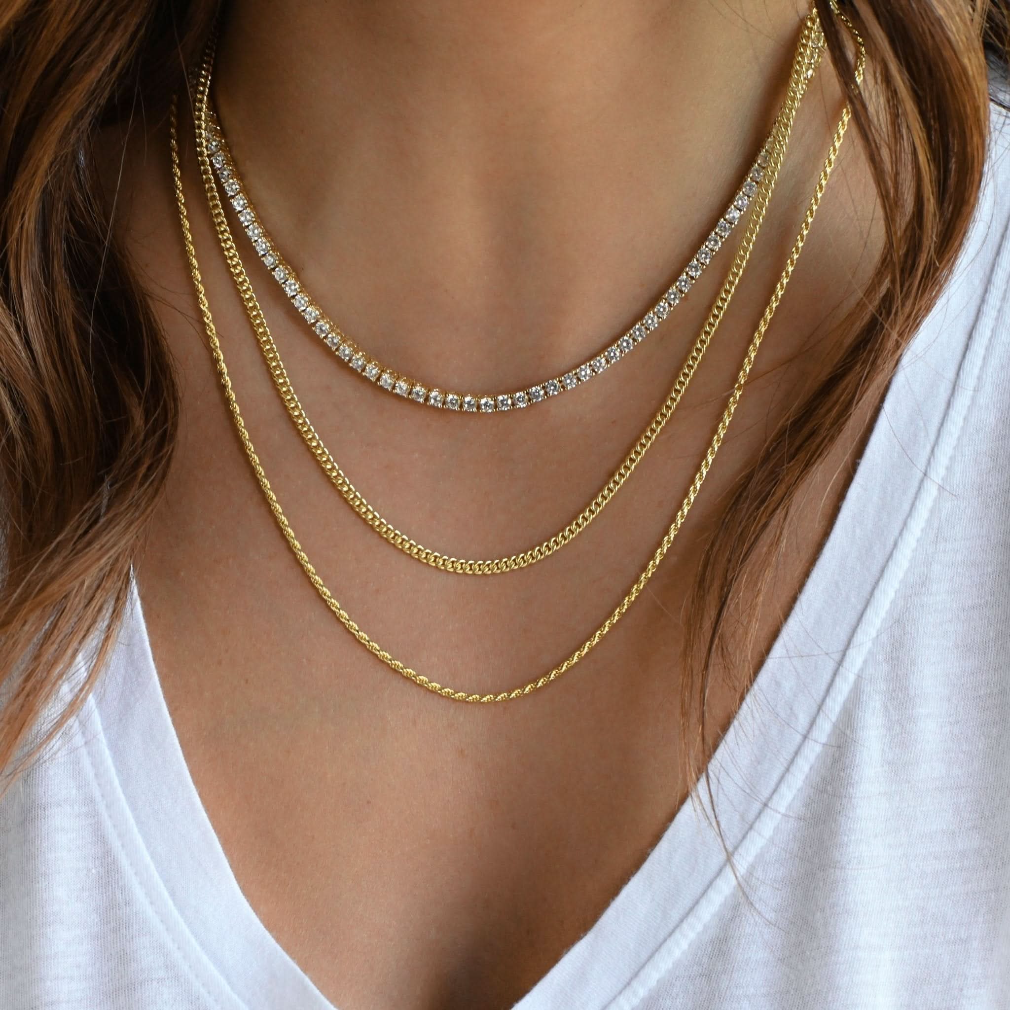 3mm Diamond Tennis Necklace - AYUNA