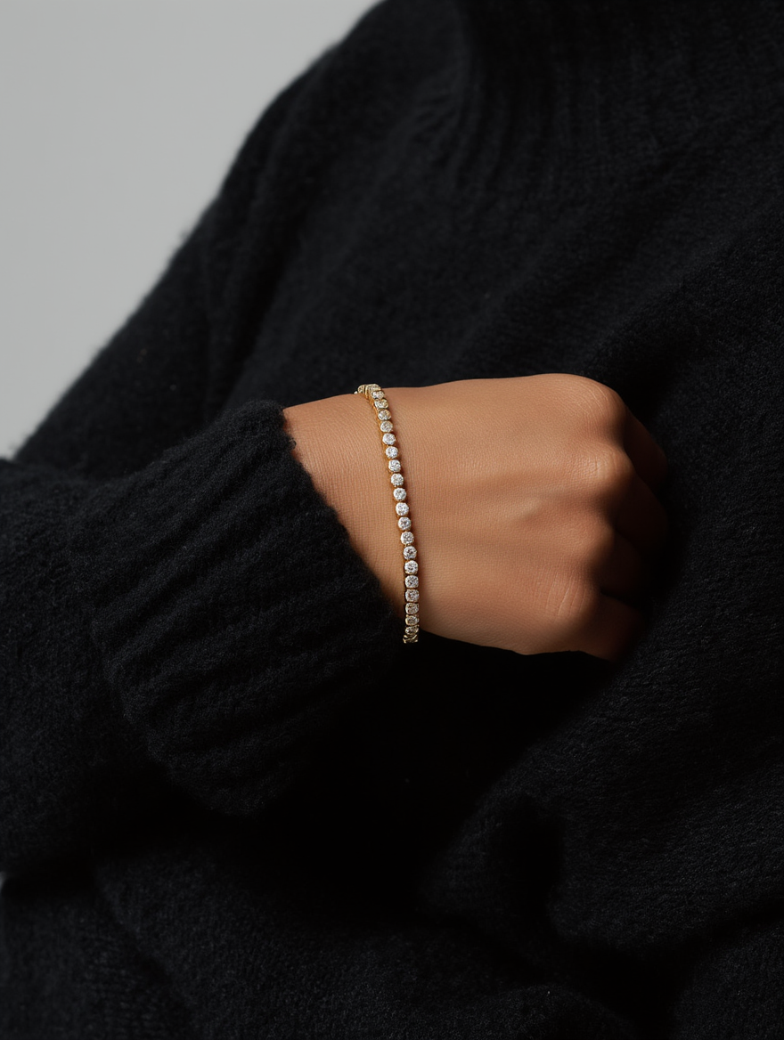 Mini Round Bezel Tennis Bracelet