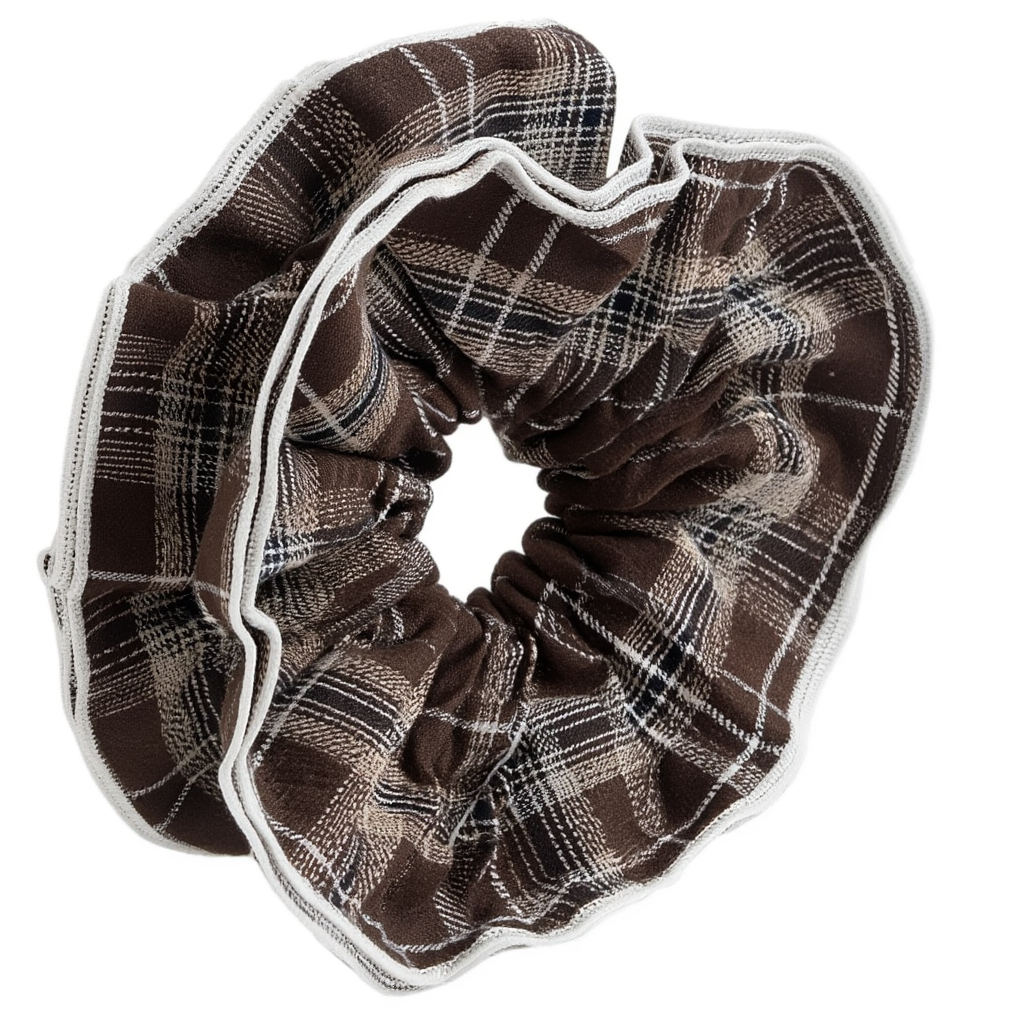 Scrunchie Checked Brown