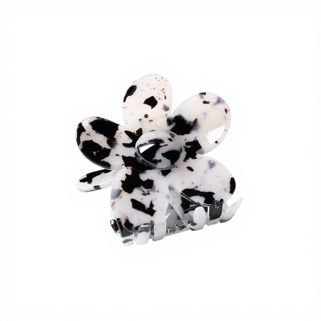 Claw Clip Flower Tortoise White