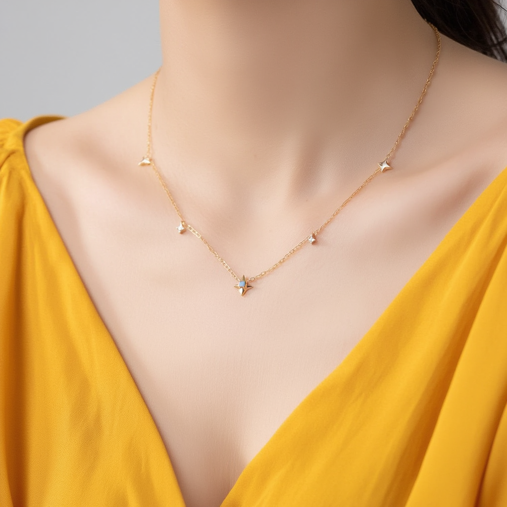 Dainty Necklace with Stars