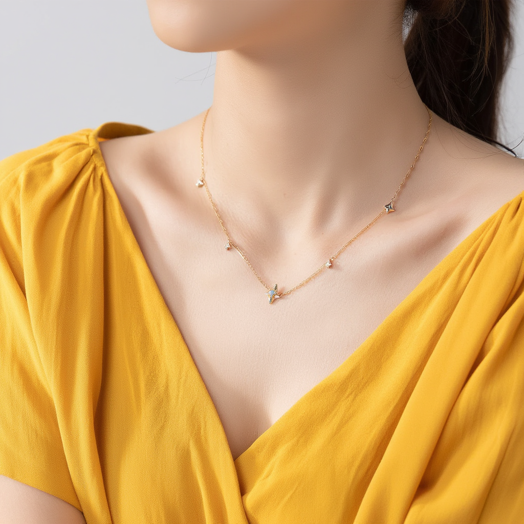 Dainty Necklace with Stars