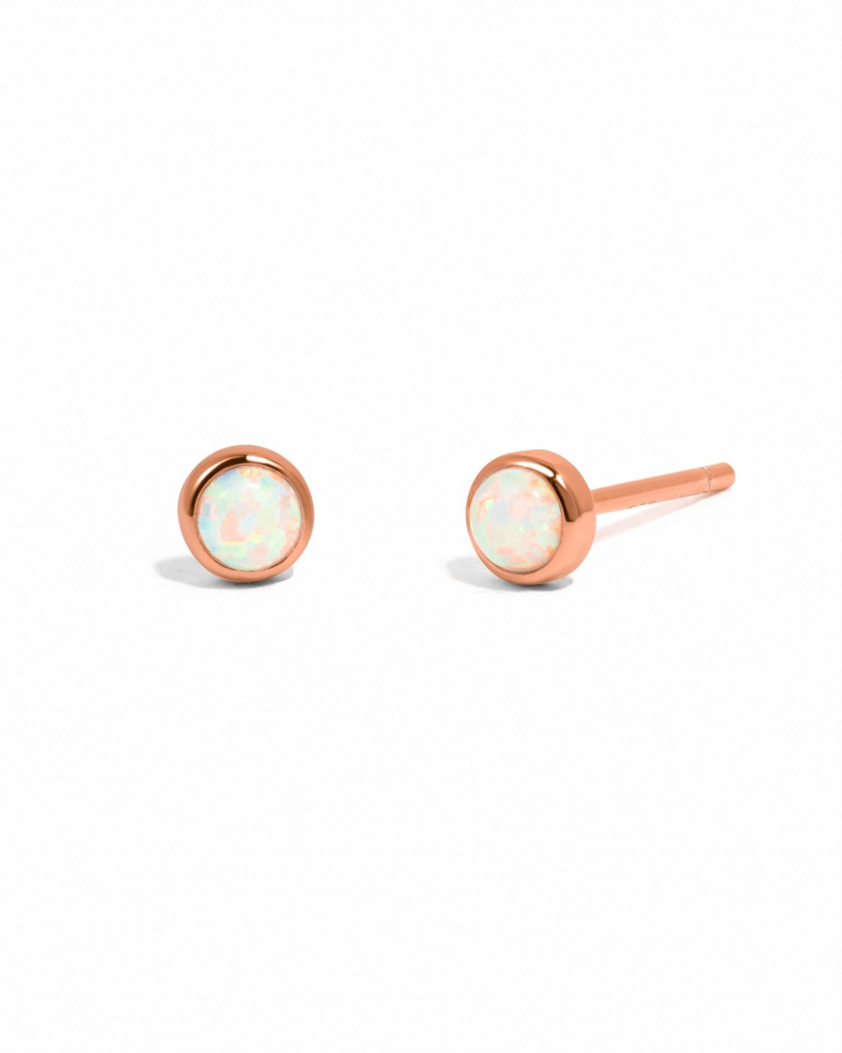 Bezel Set Gemstone Studs - AYUNA