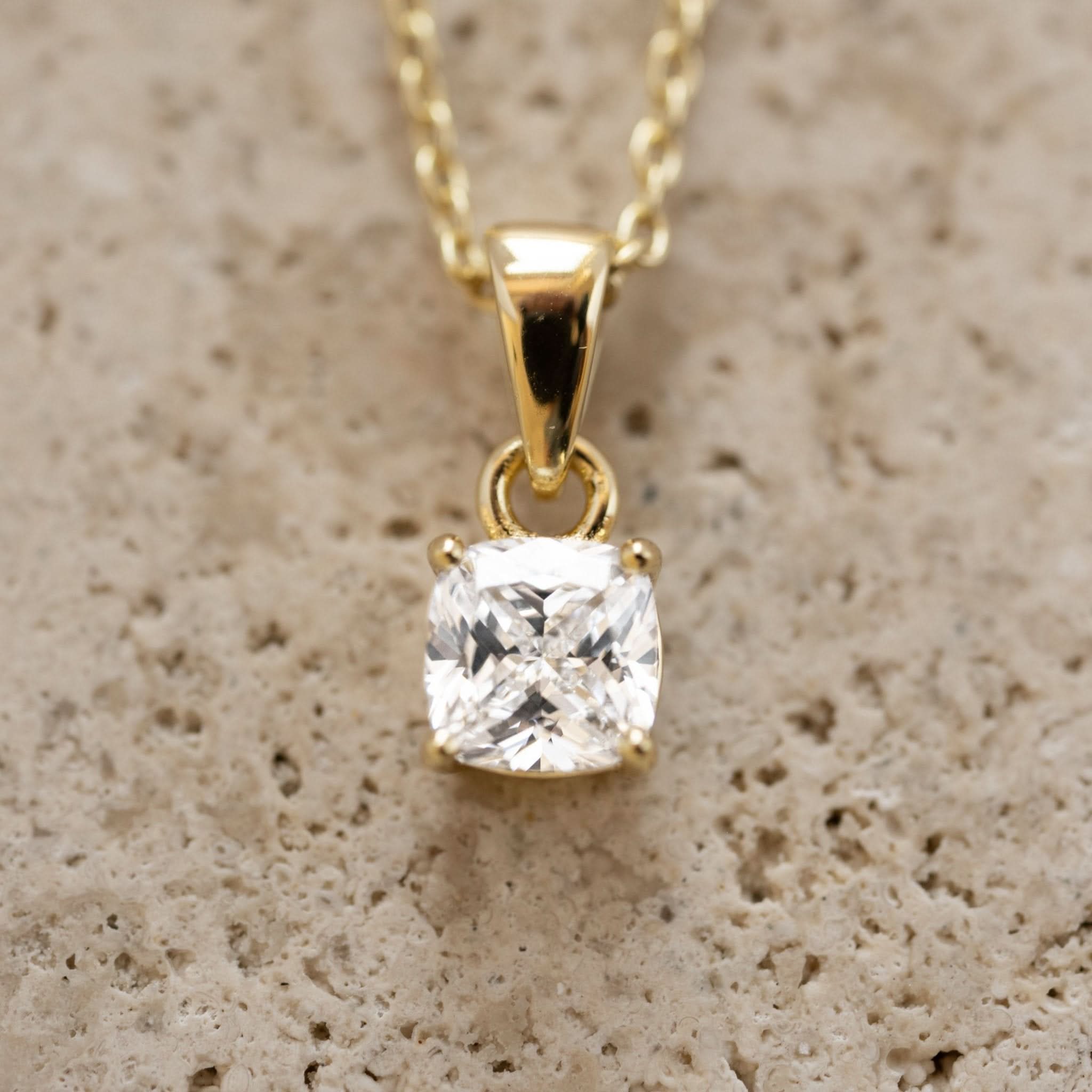 Cushion Diamond Necklace - AYUNA