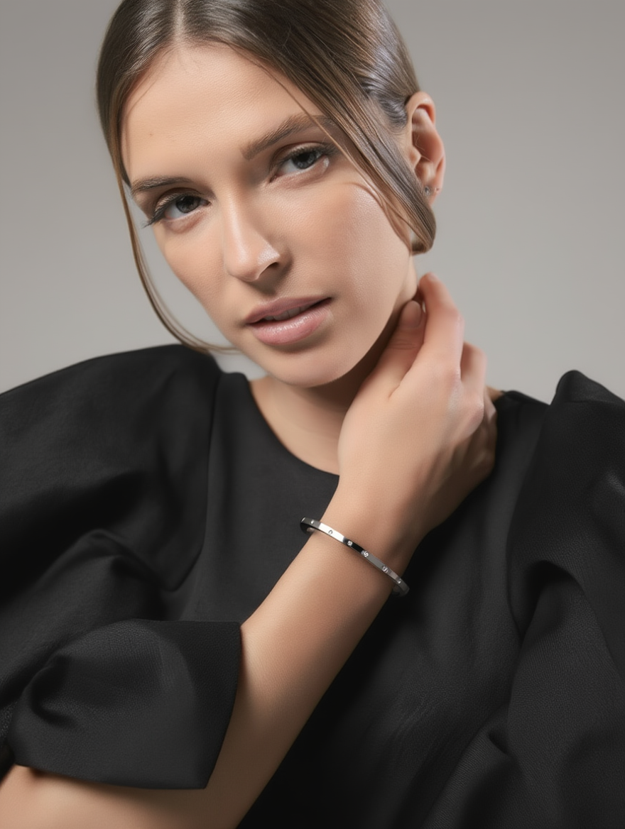 Blanca Bracelet Thin Band - Silver