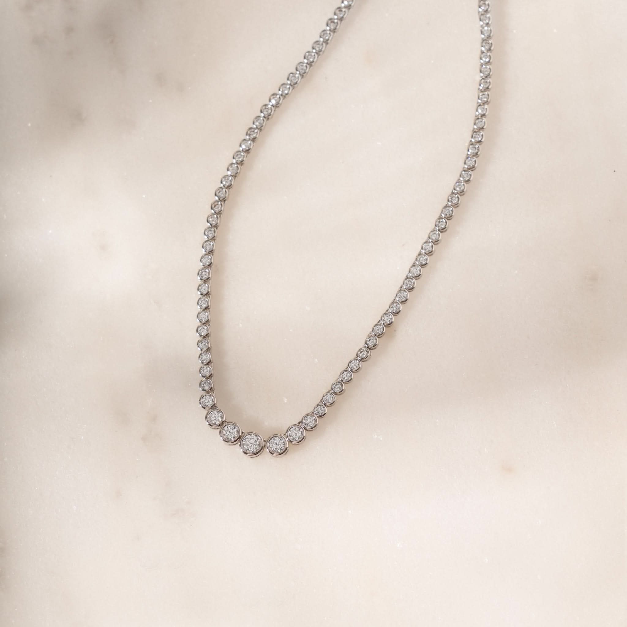 Gradient Bezel Tennis Necklace - AYUNA