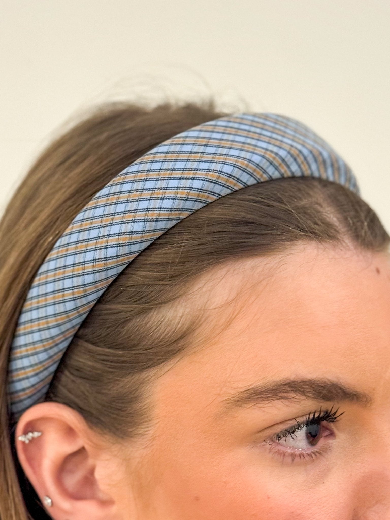 Headband Checked Blue