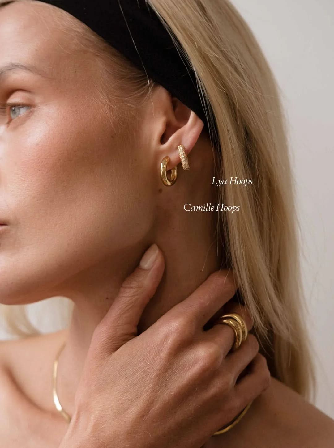 Lya Hoops - Gold - AYUNA