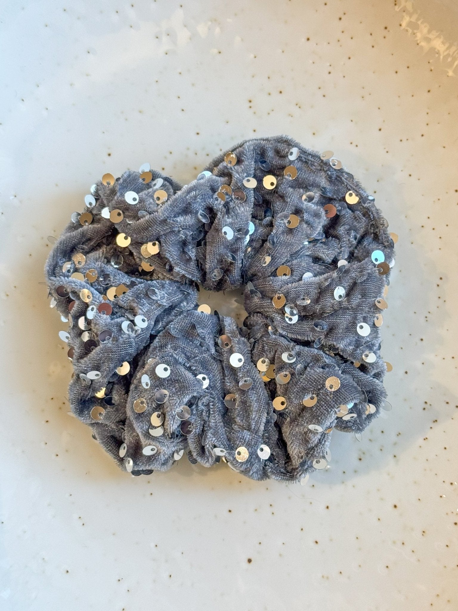 Scrunchie Glam Silver