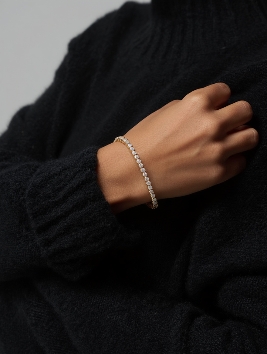 Mini Round Bezel Tennis Bracelet