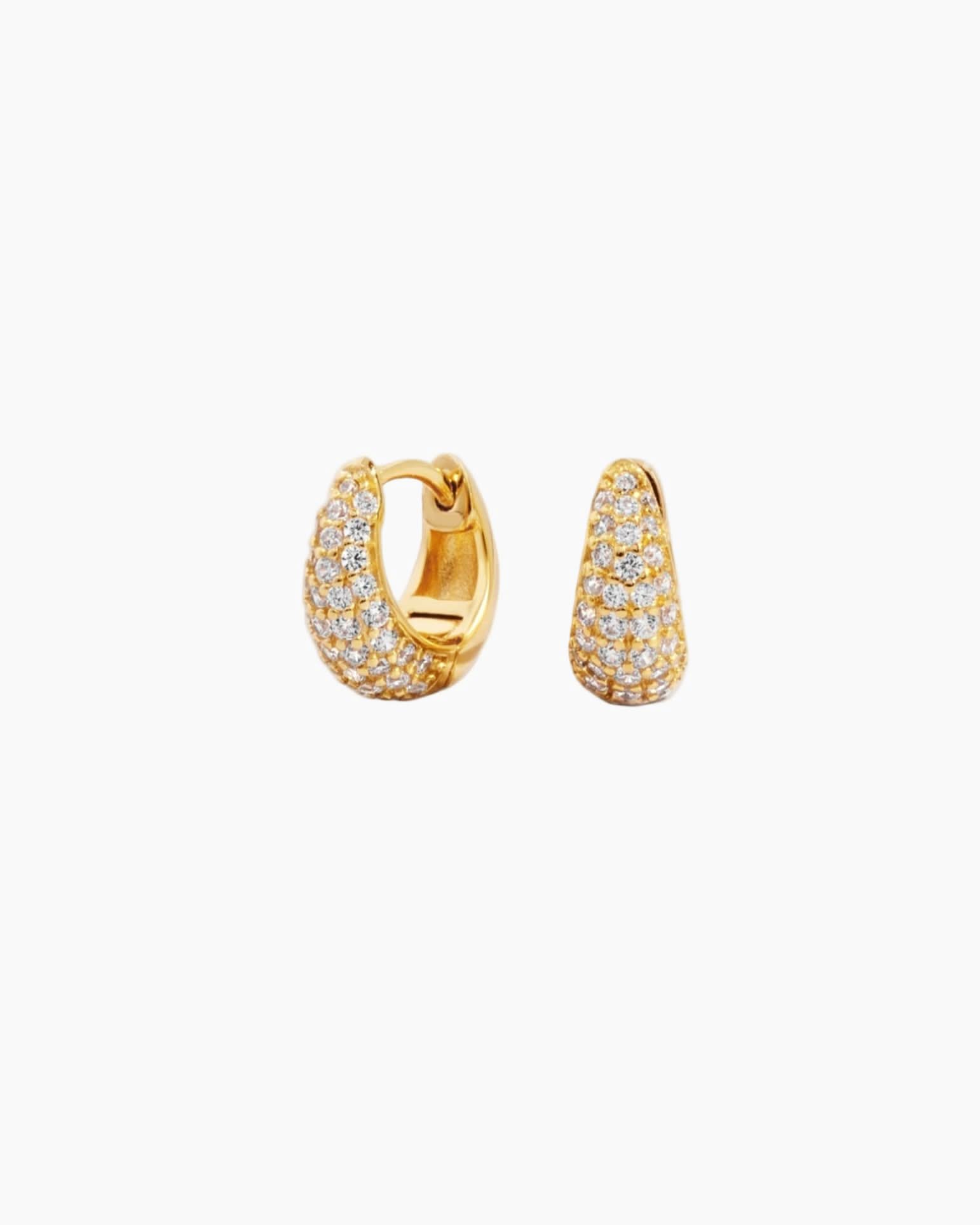 10mm Pave Basket Huggies - AYUNA