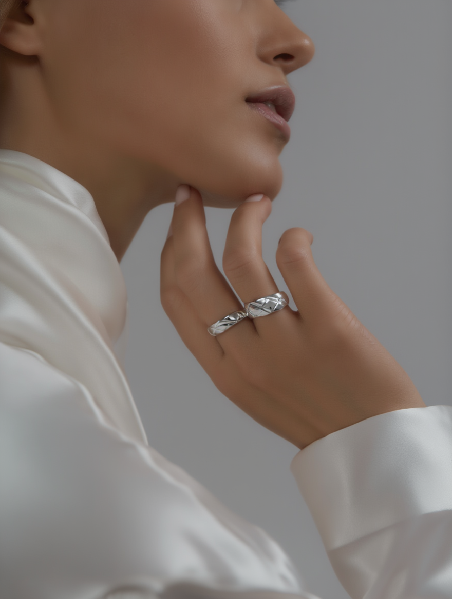 Aubrey Thick Band Ring -  Silver