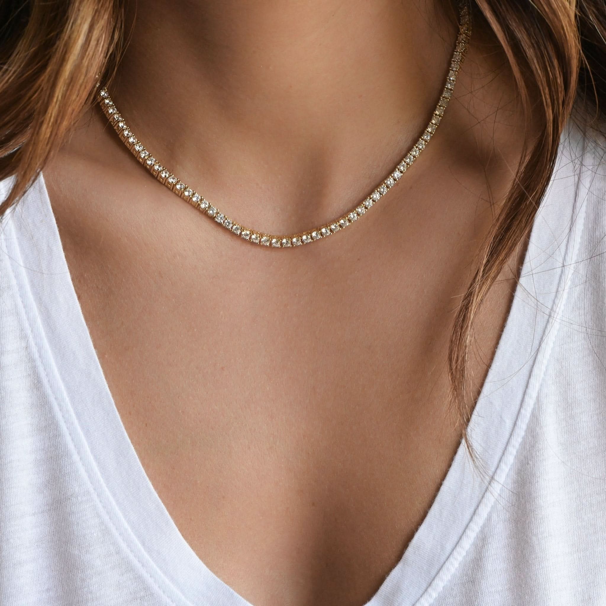 3mm Diamond Tennis Necklace - AYUNA