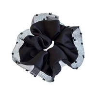 Scrunchie Mesh Polkadot Black