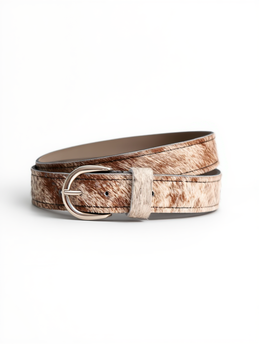 Cow Silver Buckle Belt