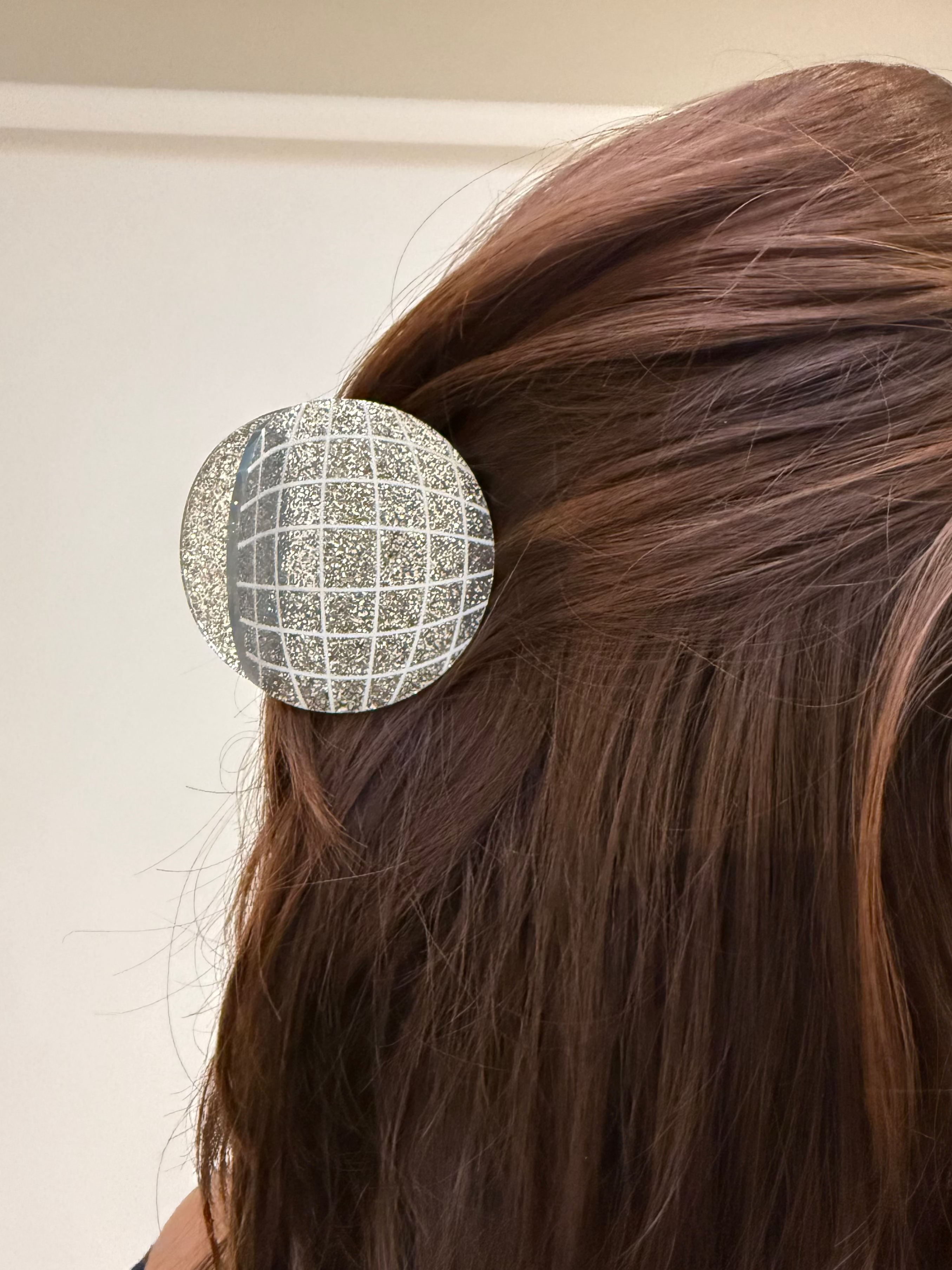 Claw Clip Discoball Silver