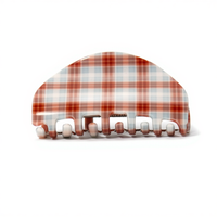 Claw Clip Checked Roundy Blue