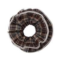 Scrunchie Checked Brown
