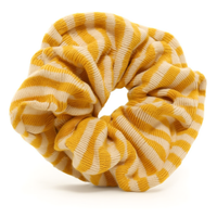 Scrunchie Knitted Yellow Stripy