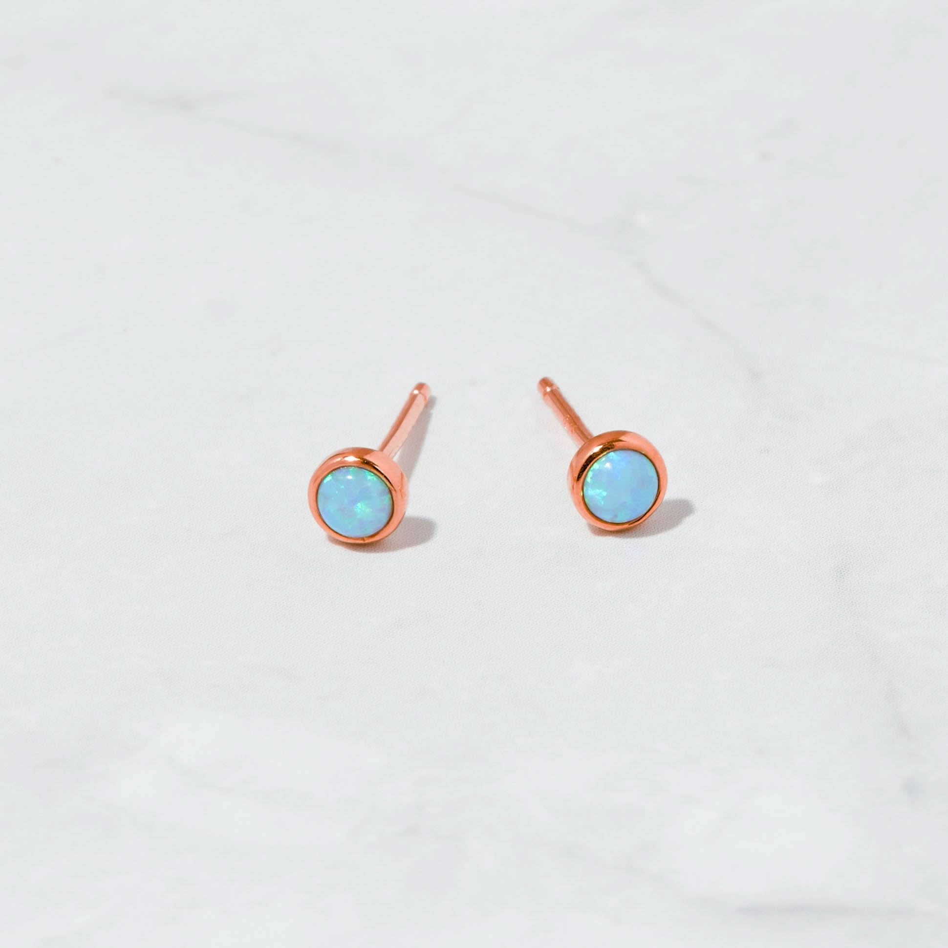 Bezel Set Gemstone Studs - AYUNA