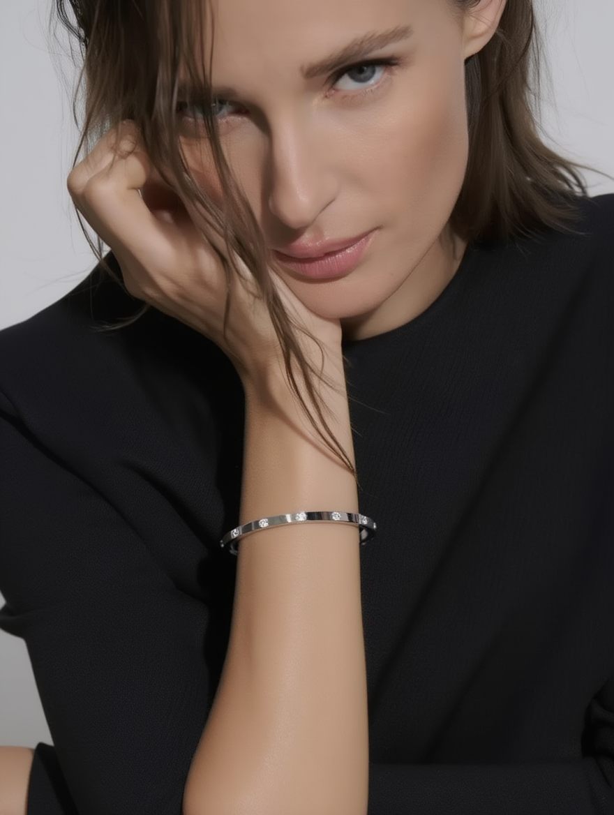 Blanca Bracelet Thin Band - Silver