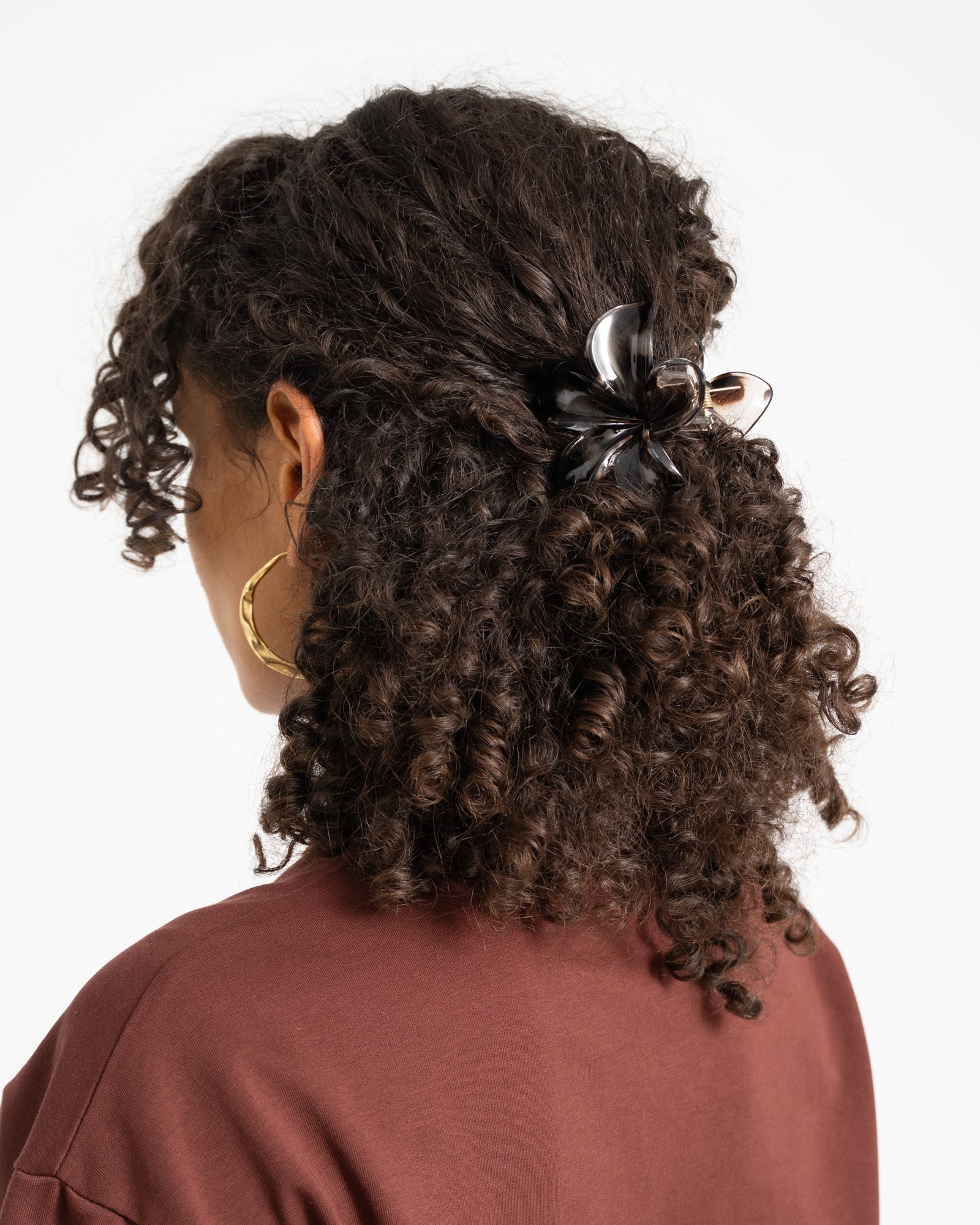 Claw Clip Flower Brown