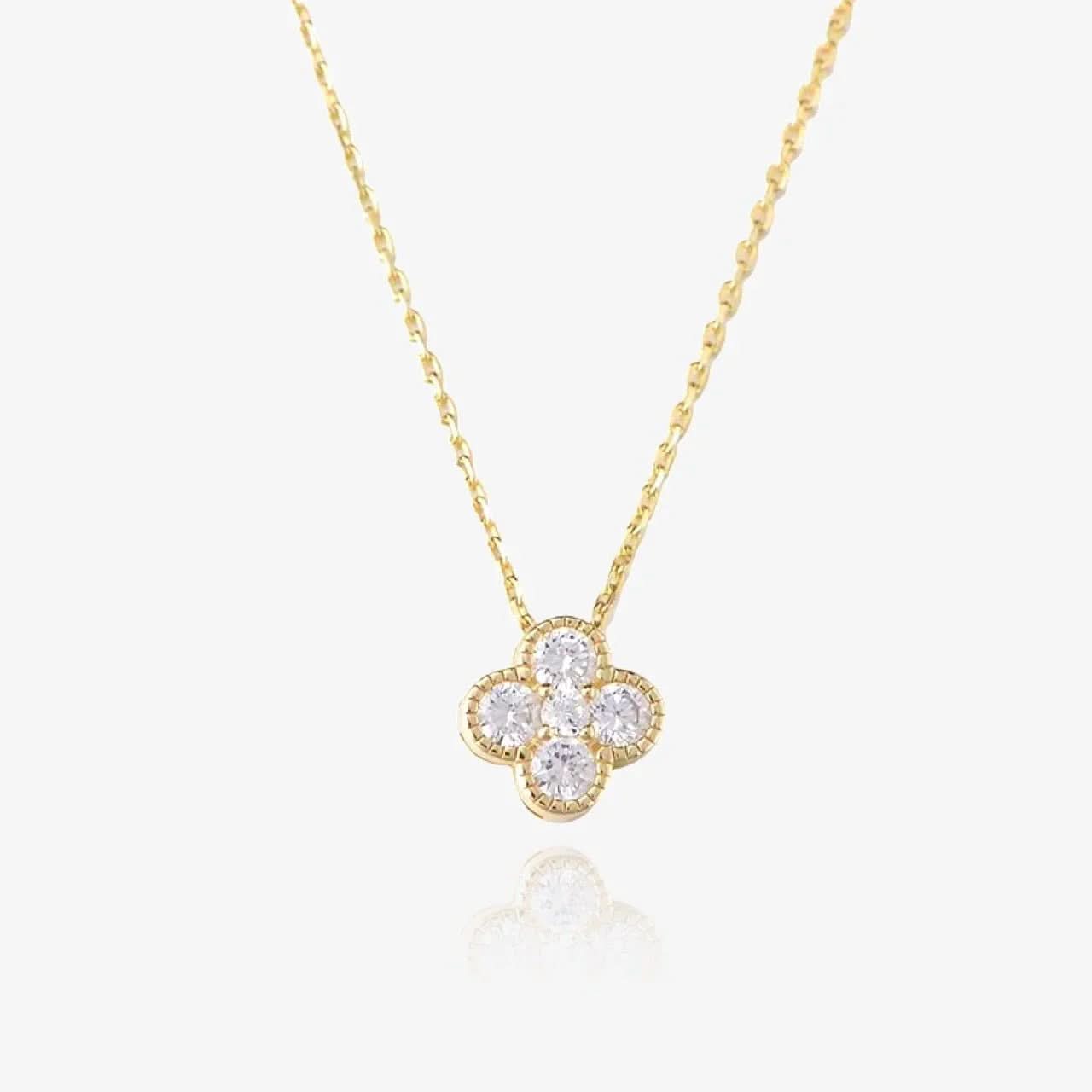Clover Birthstone Necklace Sterling Silver - AYUNA