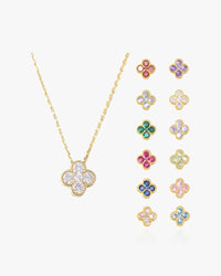 Clover Birthstone Necklace Sterling Silver - AYUNA