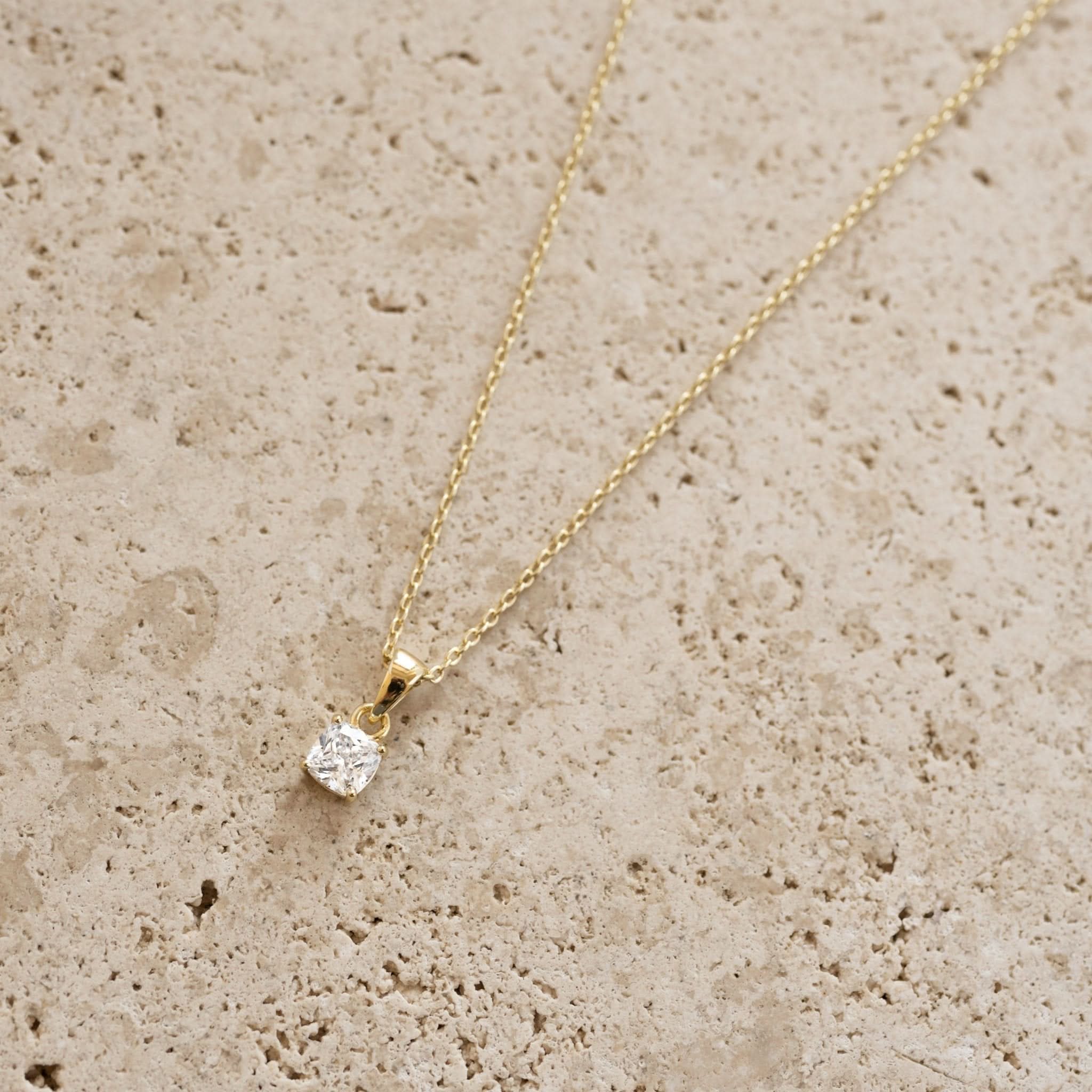 Cushion Diamond Necklace - AYUNA