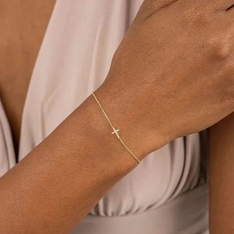 Dainty Cross Bracelet - AYUNA