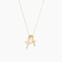 Dainty Double Cross Necklace - AYUNA