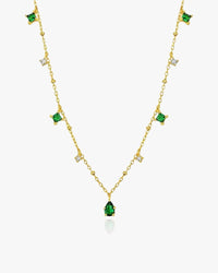 Dainty Emerald Necklace Sterling Silver - AYUNA