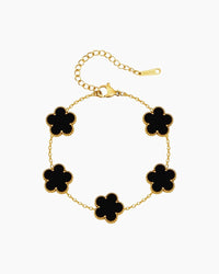 Flower Clover Bracelet Black - AYUNA