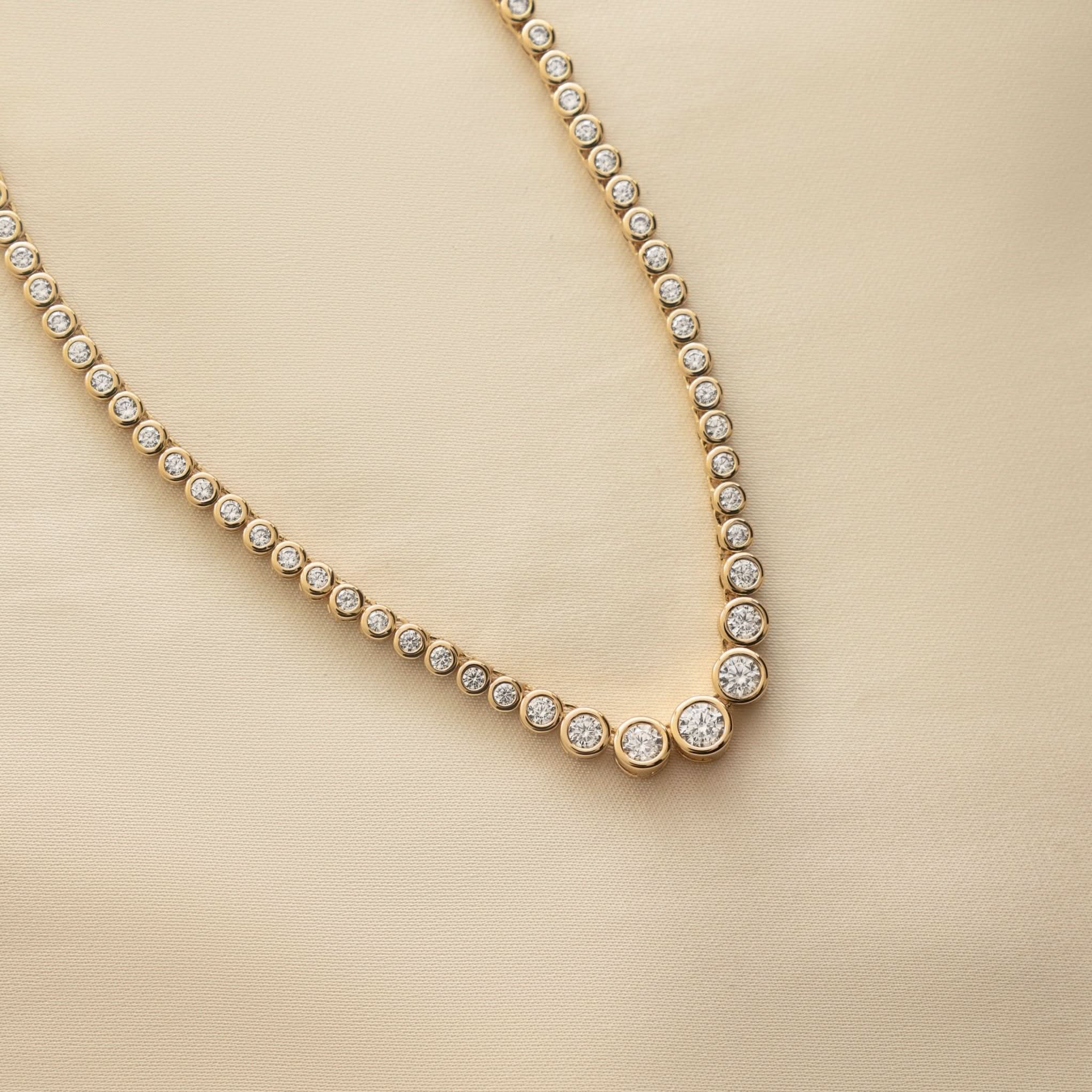 Gradient Bezel Tennis Necklace - AYUNA
