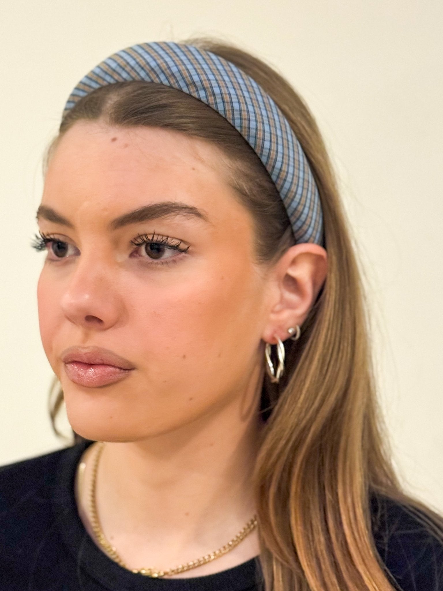 Headband Checked Blue
