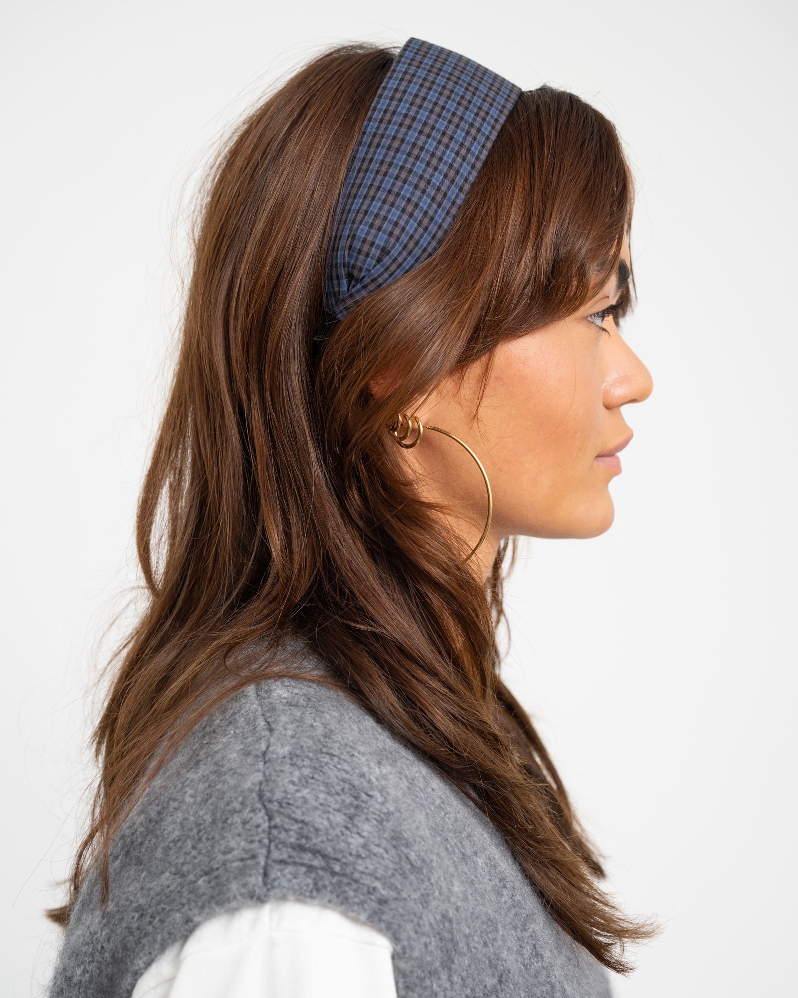 Headband Checked Blue