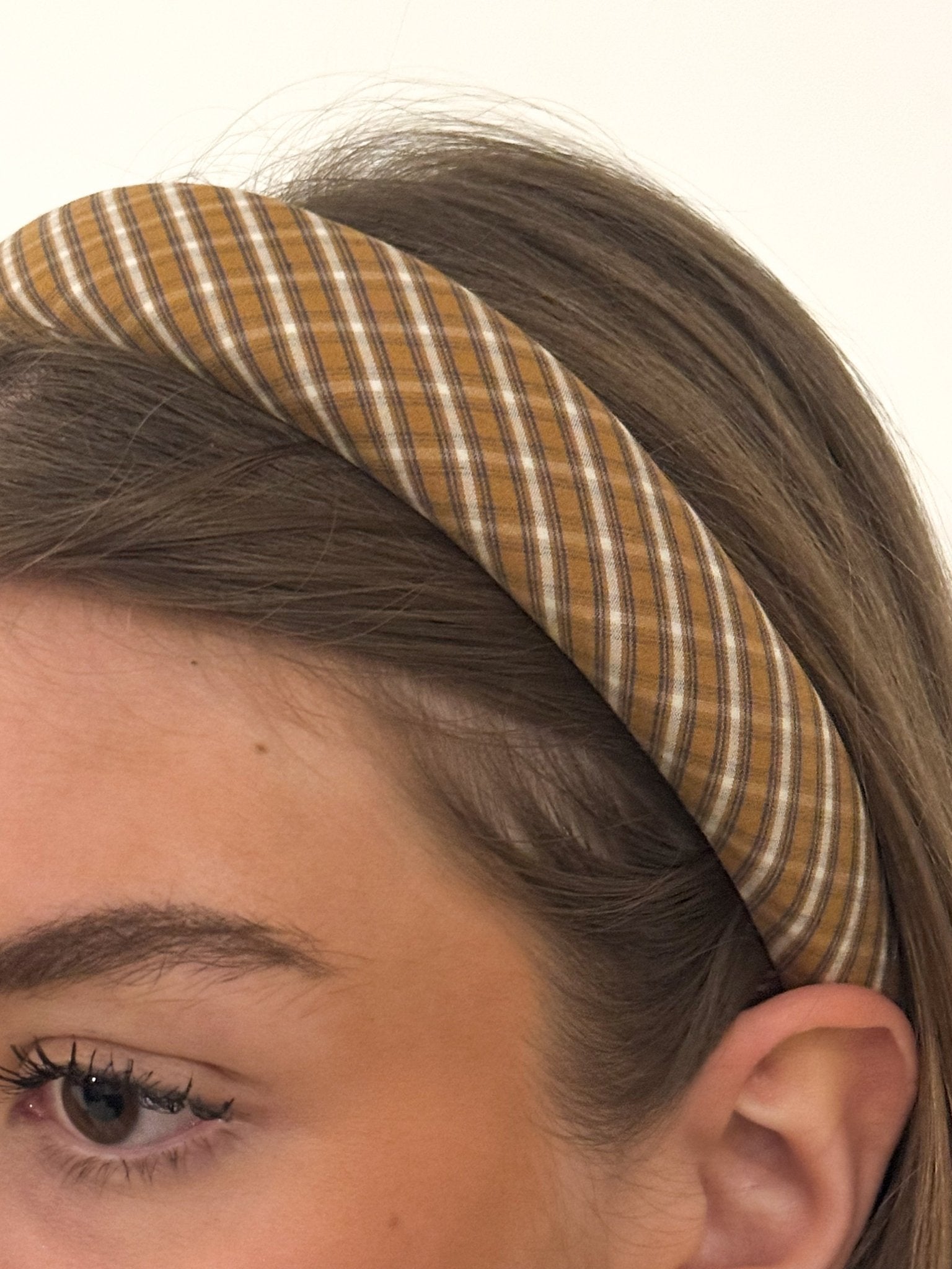 Headband Checked Brown