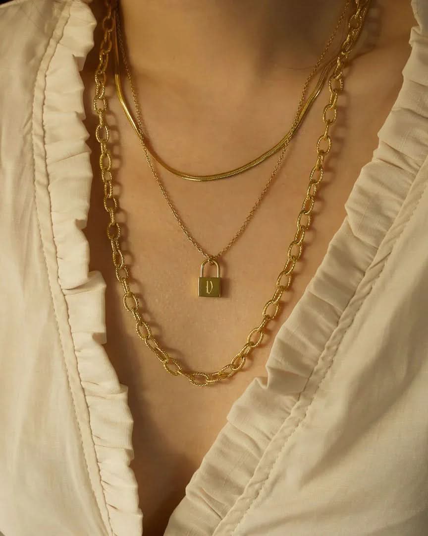 Lock Initial Necklace - AYUNA