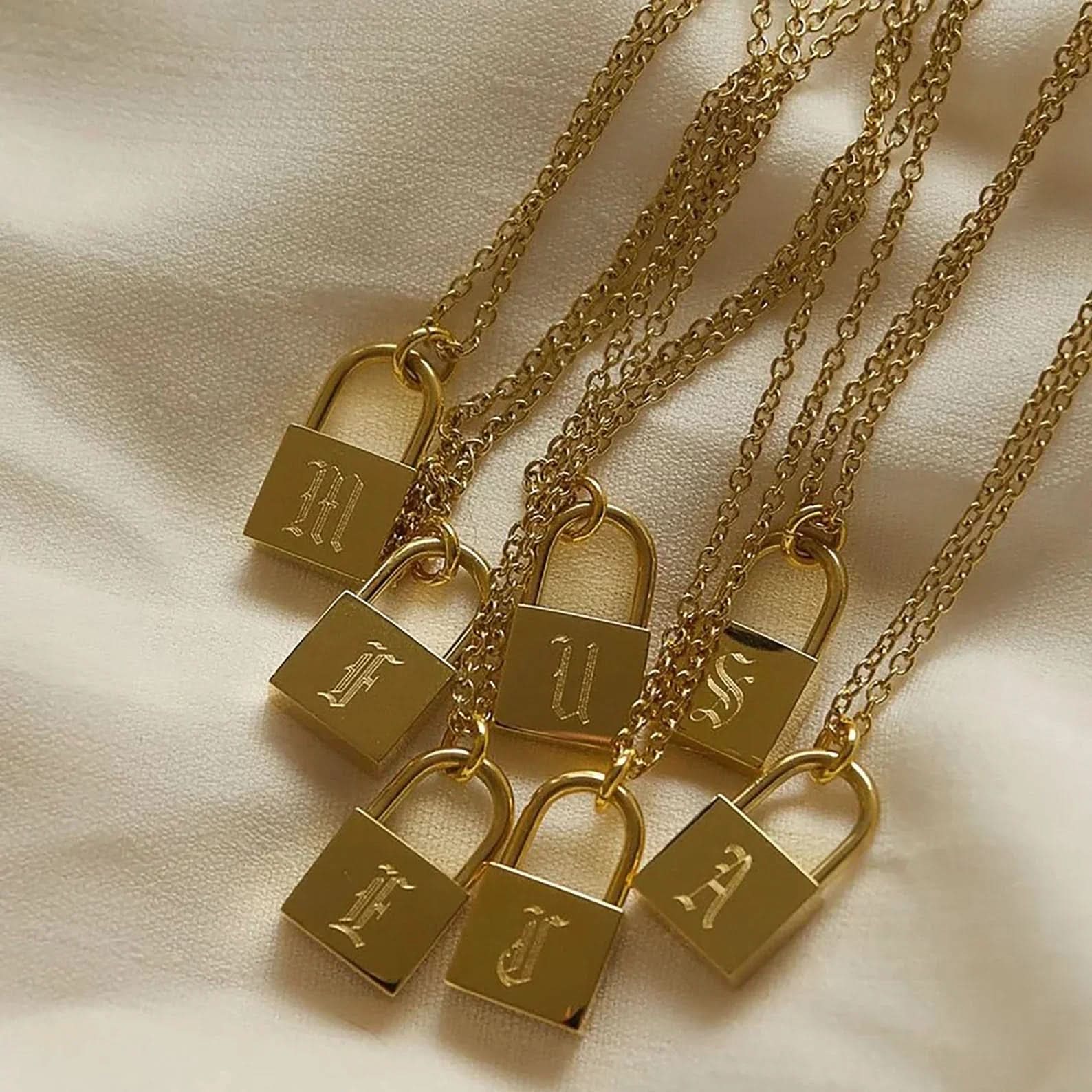 Lock Initial Necklace - AYUNA