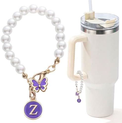 Pearl Chain Accessories Stanley Cup Initial Charms - AYUNA