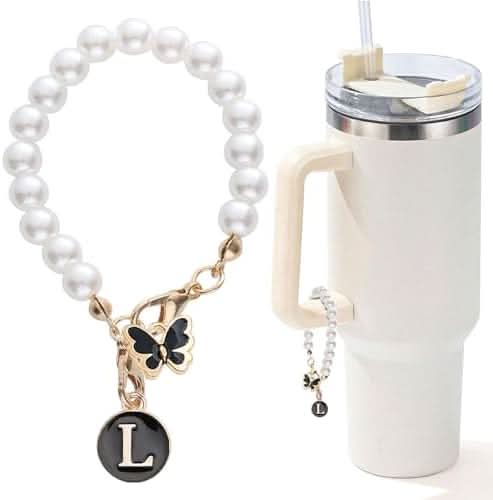 Pearl Chain Accessories Stanley Cup Initial Charms - AYUNA