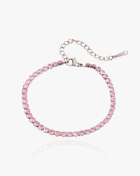Pink Tennis Bracelet Silver - AYUNA