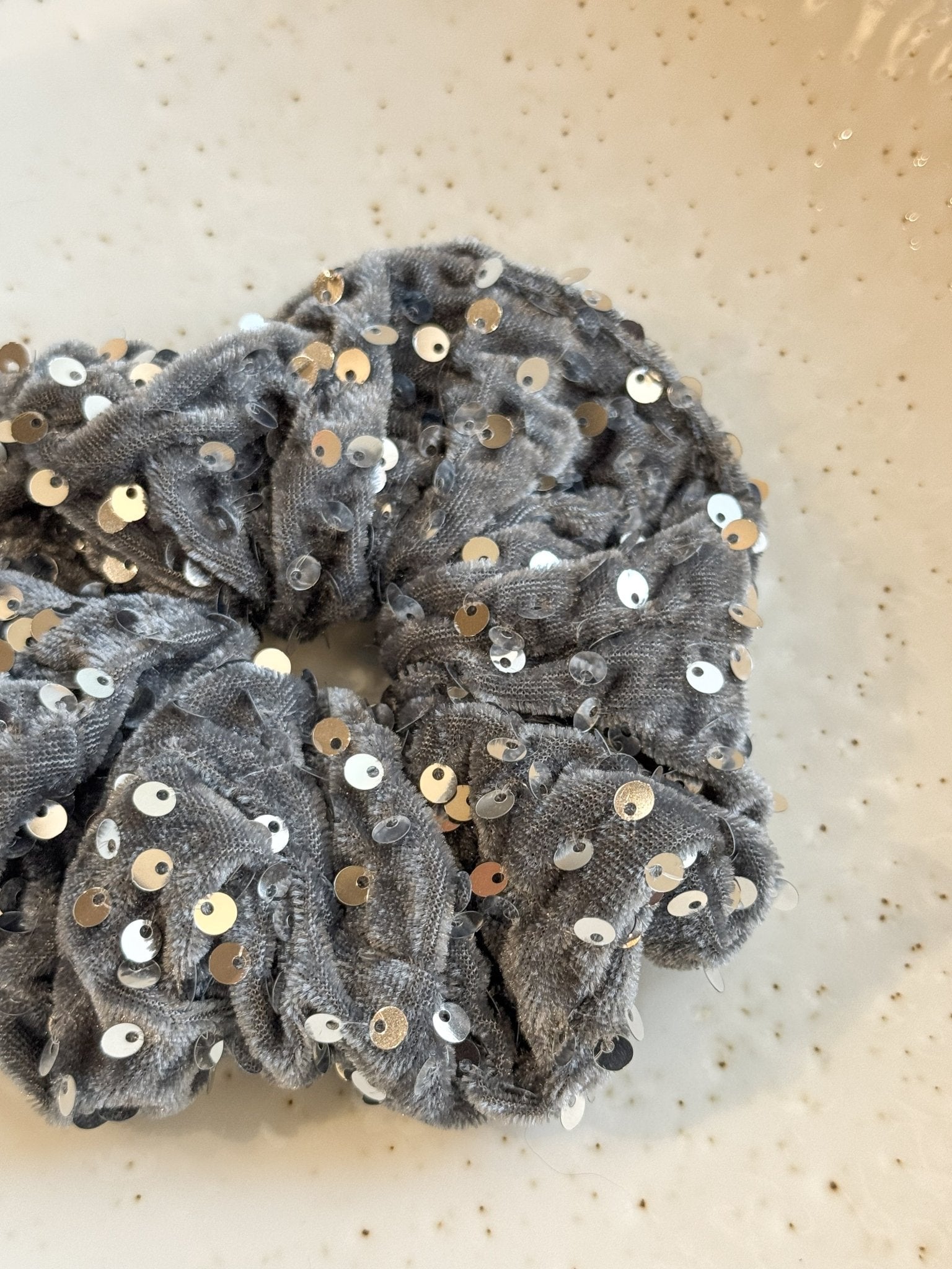 Scrunchie Glam Silver