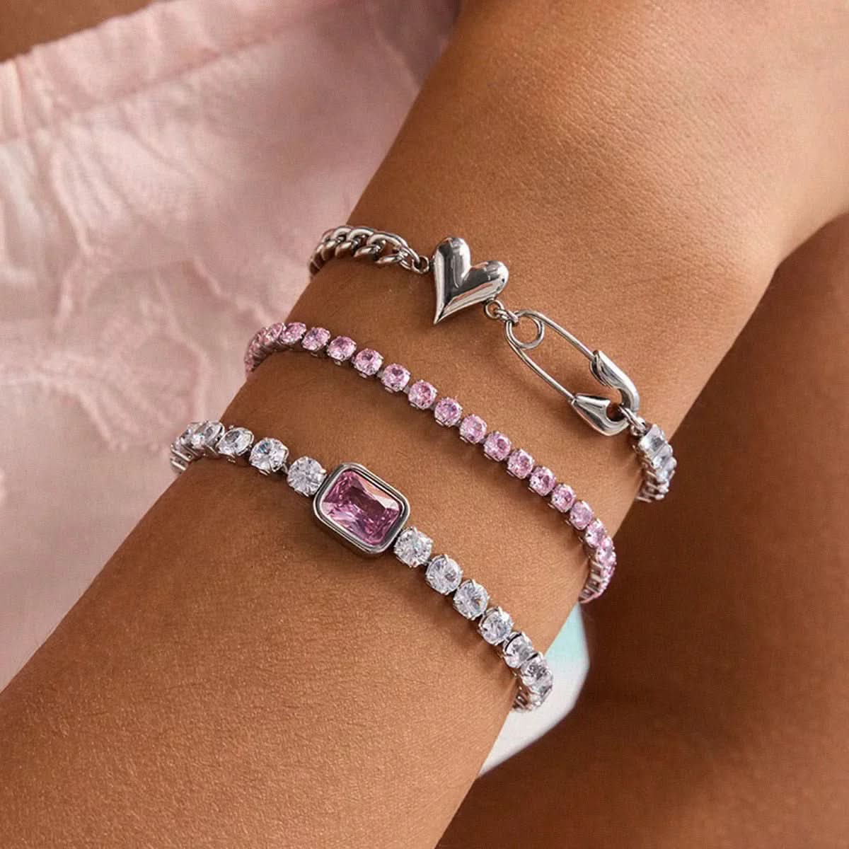 Silver Safety Pin Bracelet - AYUNA